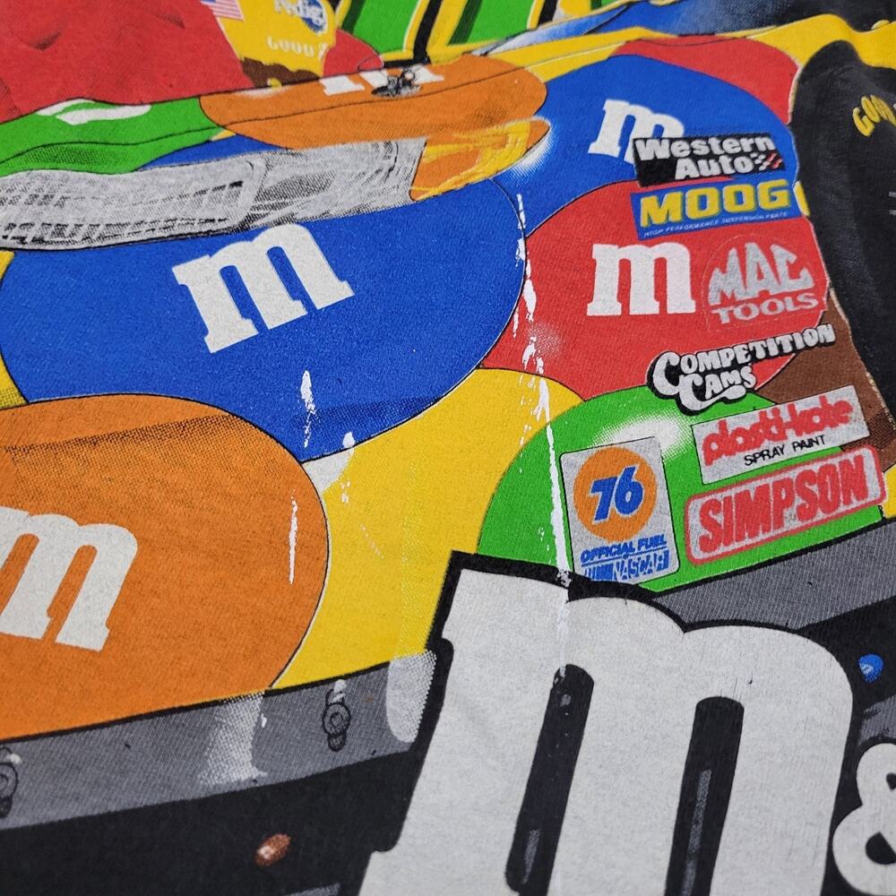 Vintage 1999 NASCAR M&M’s All Over Print Tultex T-Shirt 90s Ernie Irvan Large - Picture 6 of 15